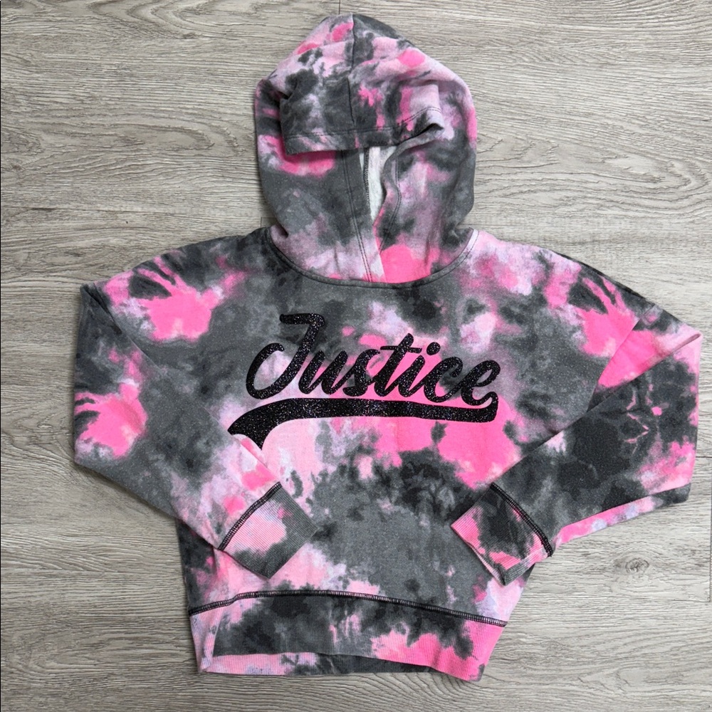 Justice Vibrant Pink and Gray Hoodie